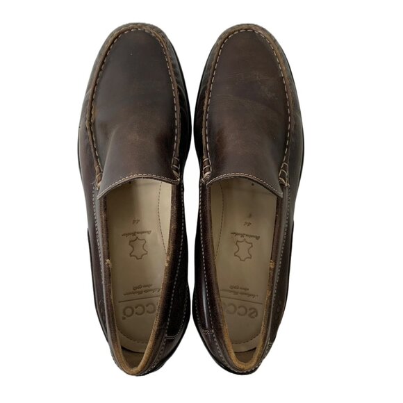 Ecco Men’s Classic 2.0 Moc in Coffee Brown Old Money Leather Loafers - Size 10 - Picture 9 of 9